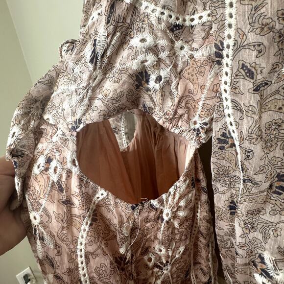 Lena from Kendry Collection Pink Floral Cutout Midi Dress - Picture 7 of 8